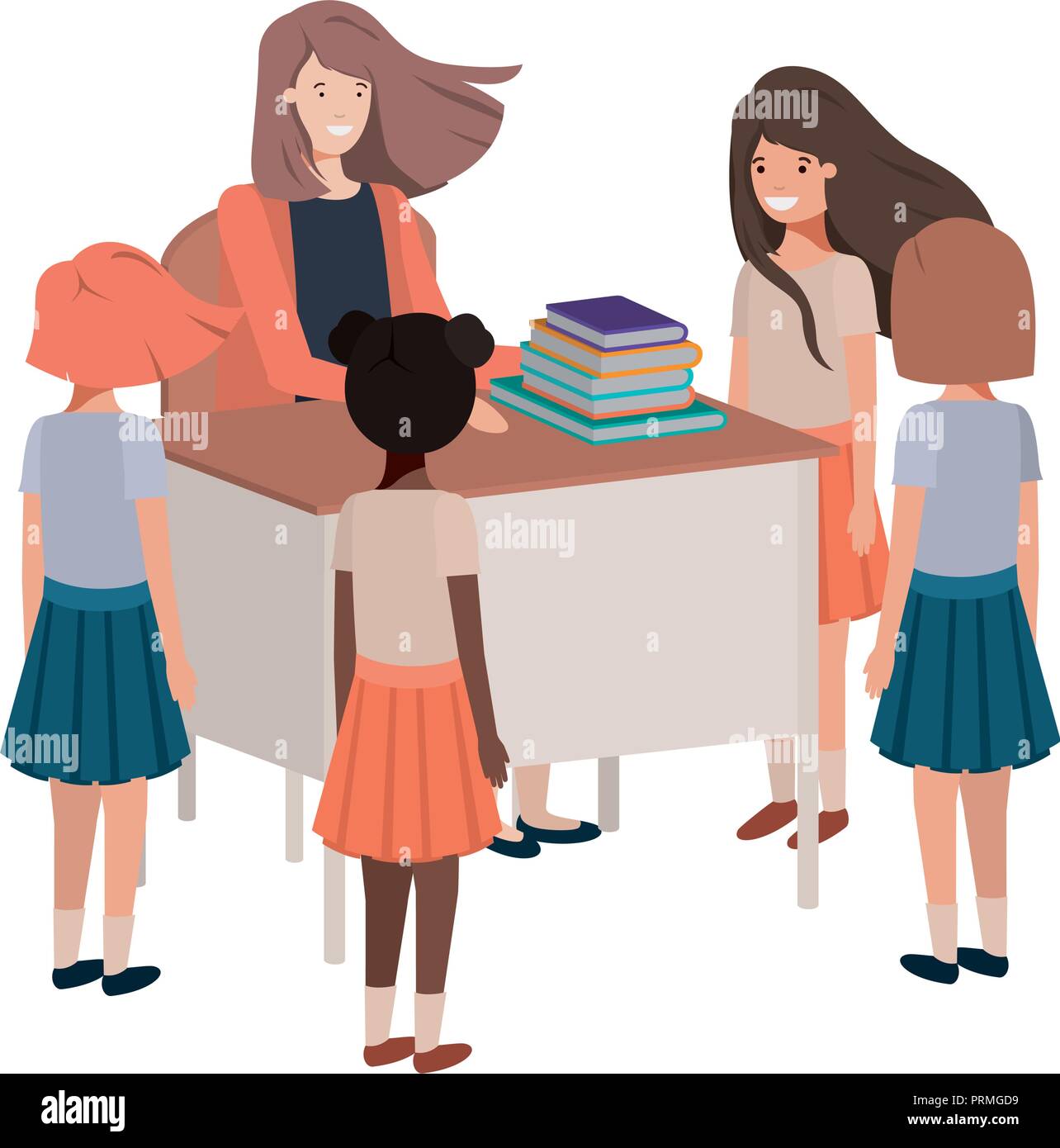 female teacher in the classroom with students Stock Vector Image & Art ...