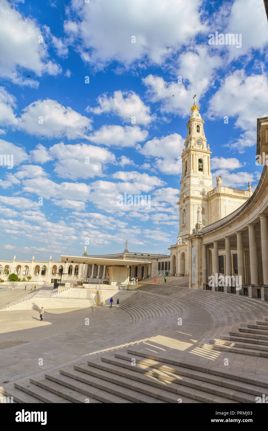 Portugal, City Fatima - Catholic pilgrimage center. The magnificent cathedral complex and the Church Stock Photo