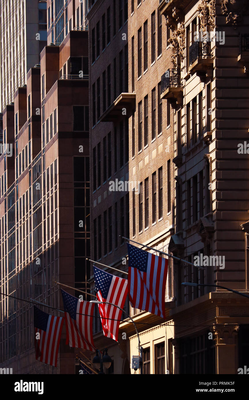 Tall beautiful brown buildings in New York Stock Photo