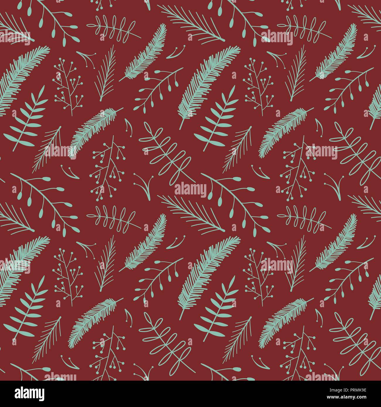 Seamless pattern for the New Year. Vector image Christmas plants ...