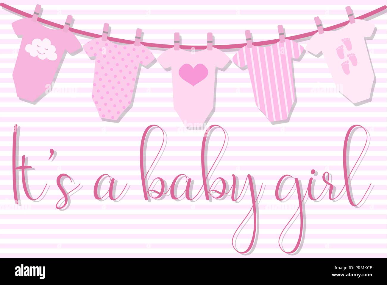 Vector image of an invitation card for baby shower. Greeting