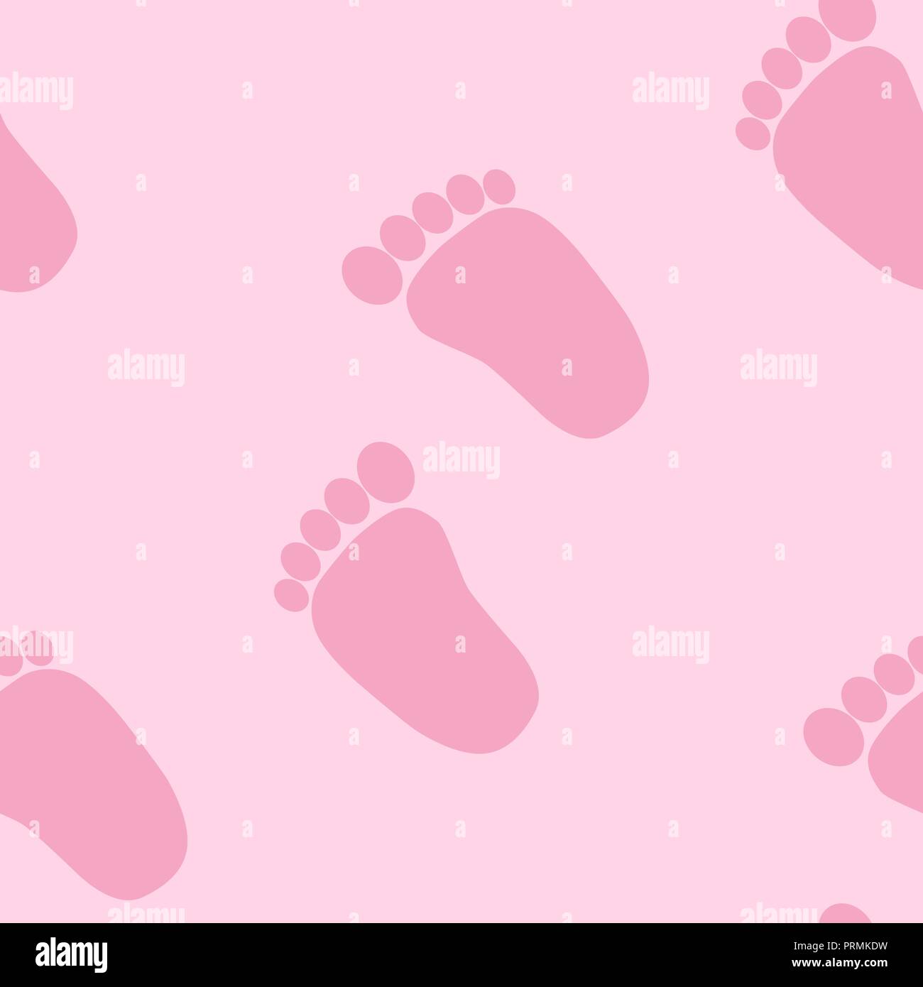 Seamless pattern of images of pink footprints on a pink background.  Illustration for a girl at a baby shower party. Background for greeting or  invitat Stock Vector Image & Art - Alamy