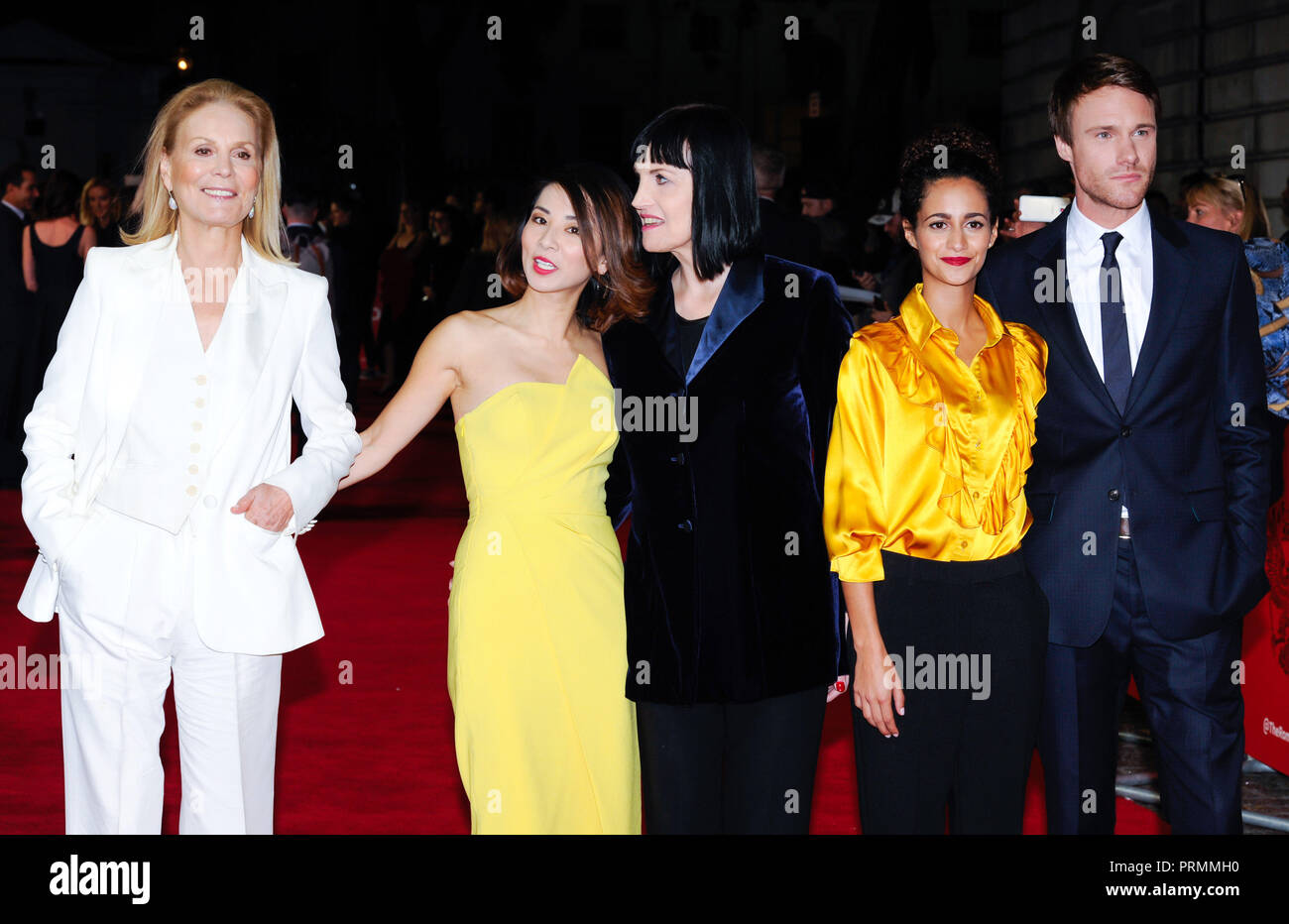 Photo Must Be Credited ©Alpha Press 080011 02/10/2018 Marthe Keller, Jing Lusi, Adele Anderson, Ines Melab and Hugh Skinner at The Romanoffs World Premiere held at Curzon Mayfair, London Stock Photo