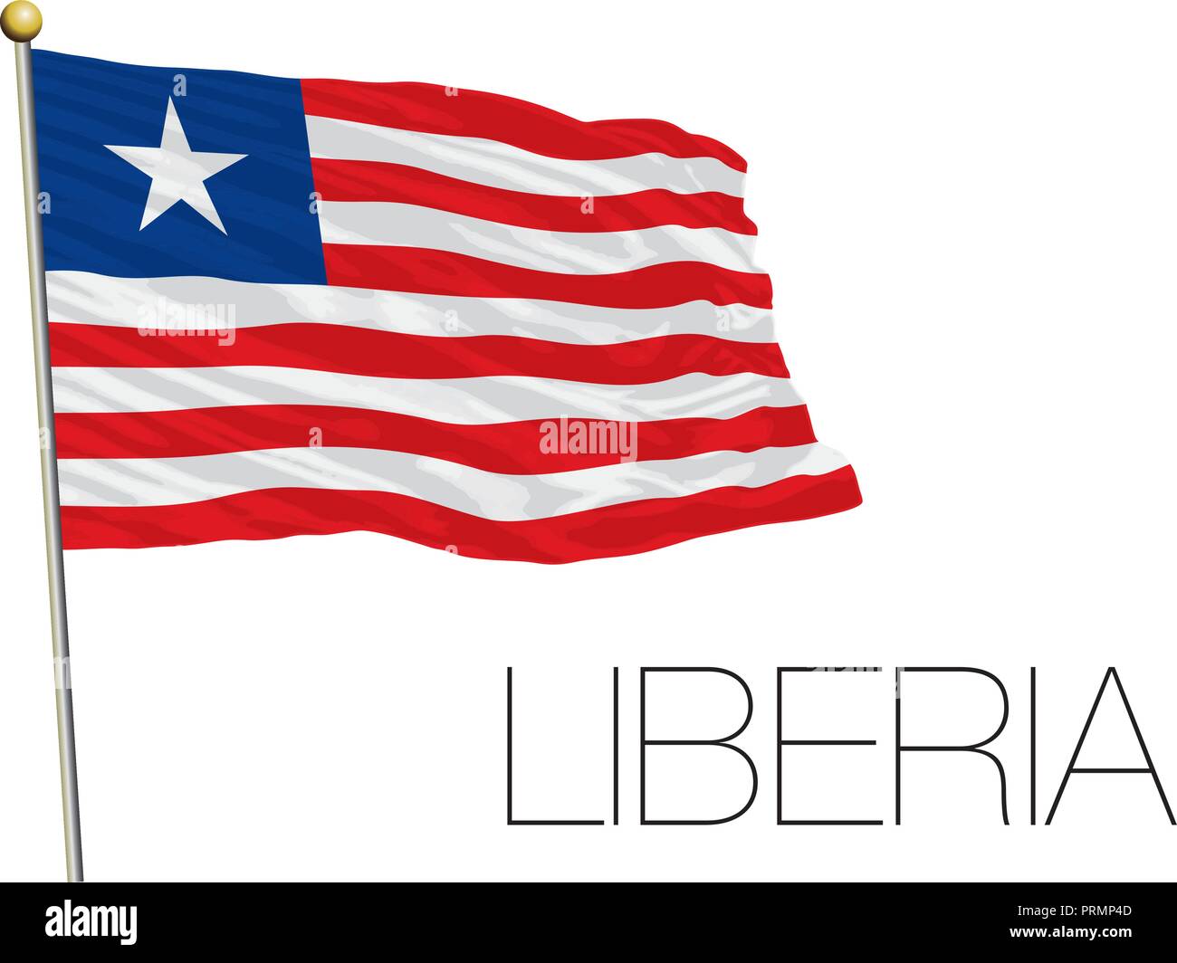 Liberia official flag, vector illustration Stock Vector