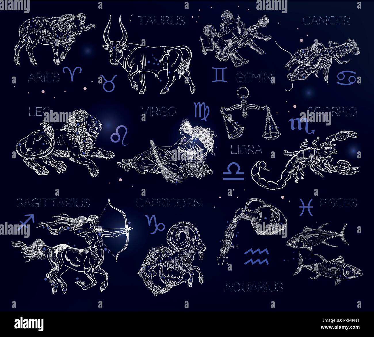 Constellations zodiac hi-res stock photography and images - Alamy