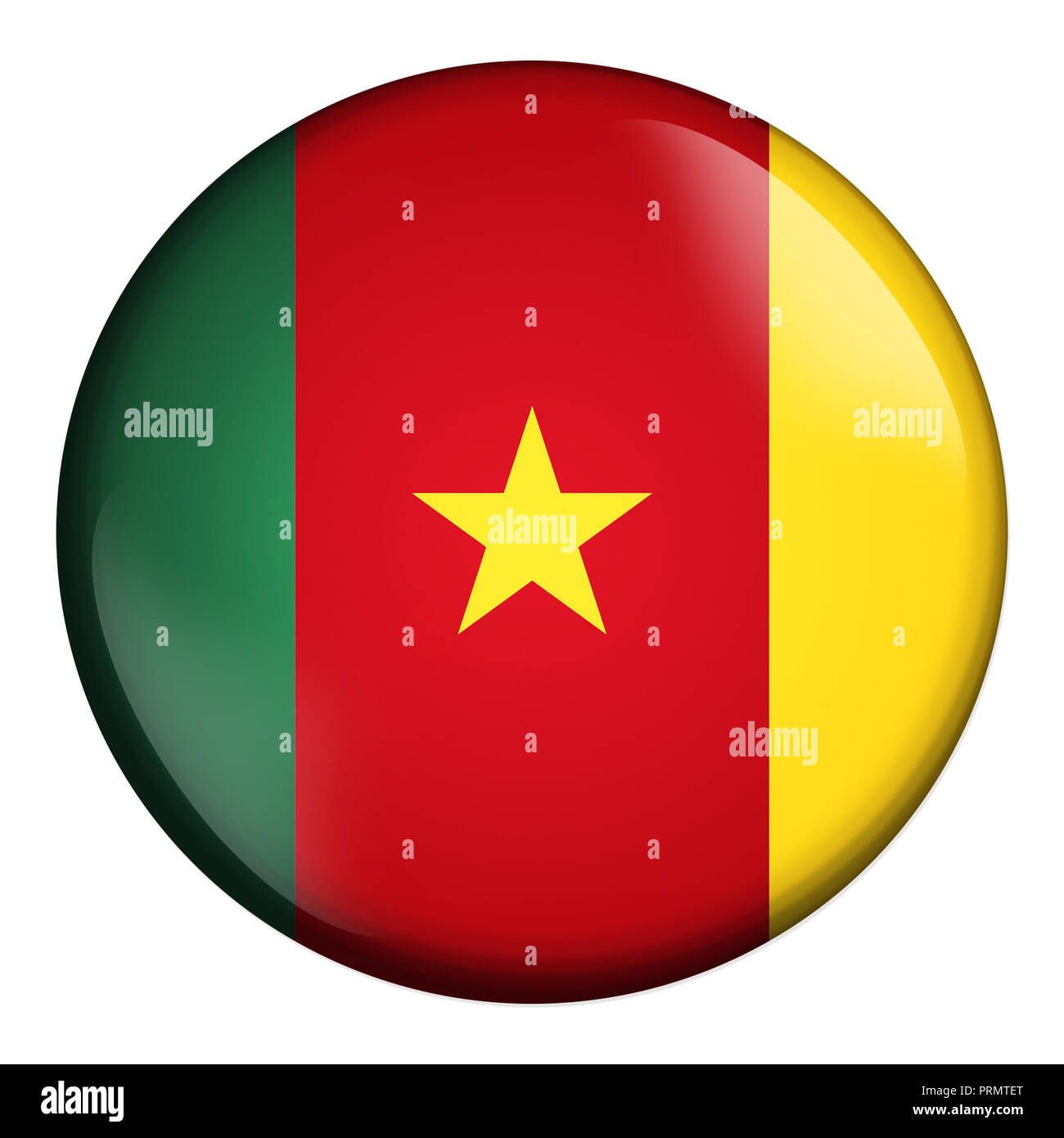 circle icon, flag of Cameroon isolated on white background Stock Photo ...