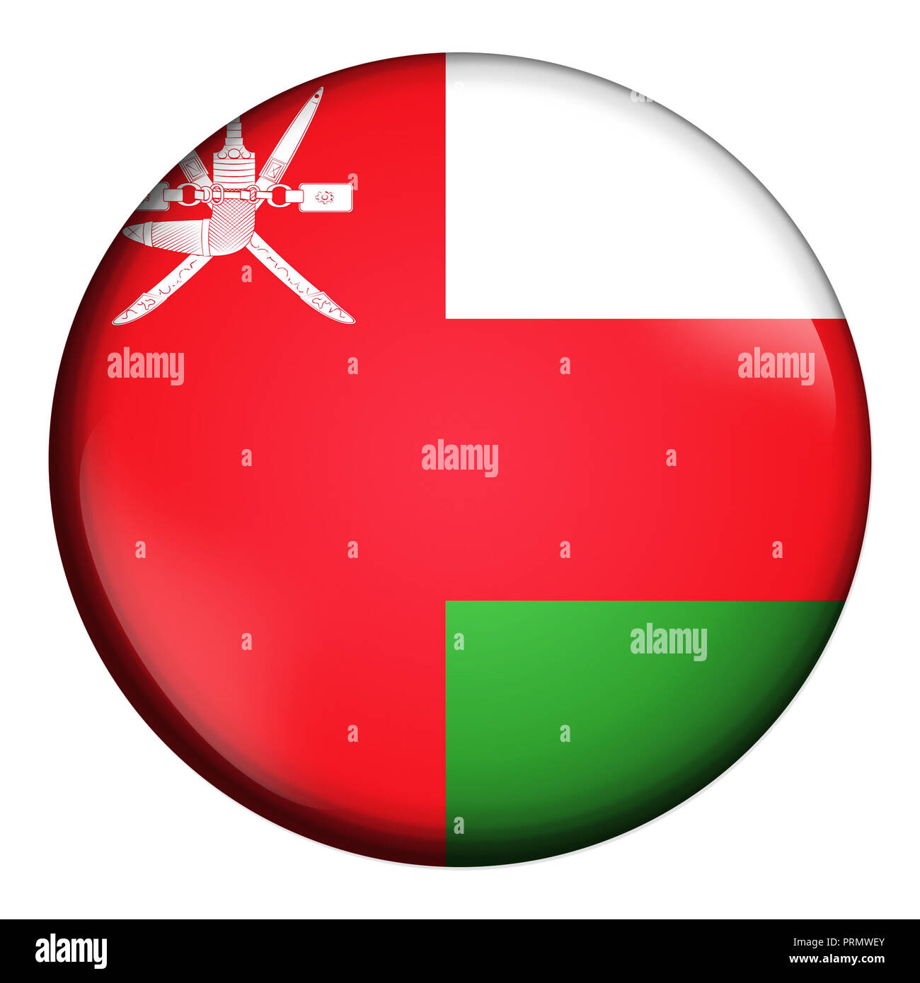 circle icon, flag of Oman isolated on white background Stock Photo - Alamy