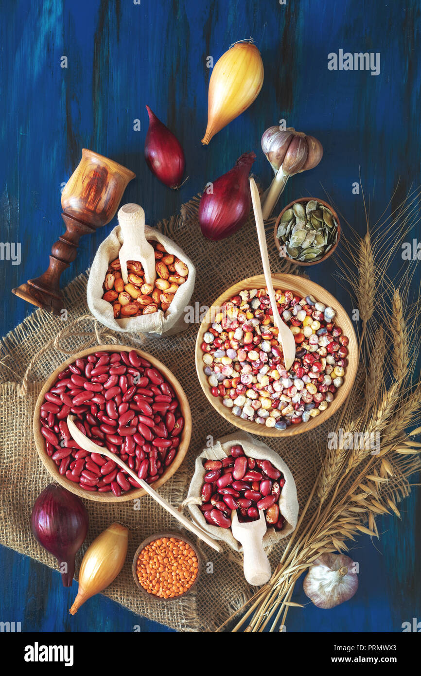 Assortment of kidney bean mung bean, red kidney bean, white bean