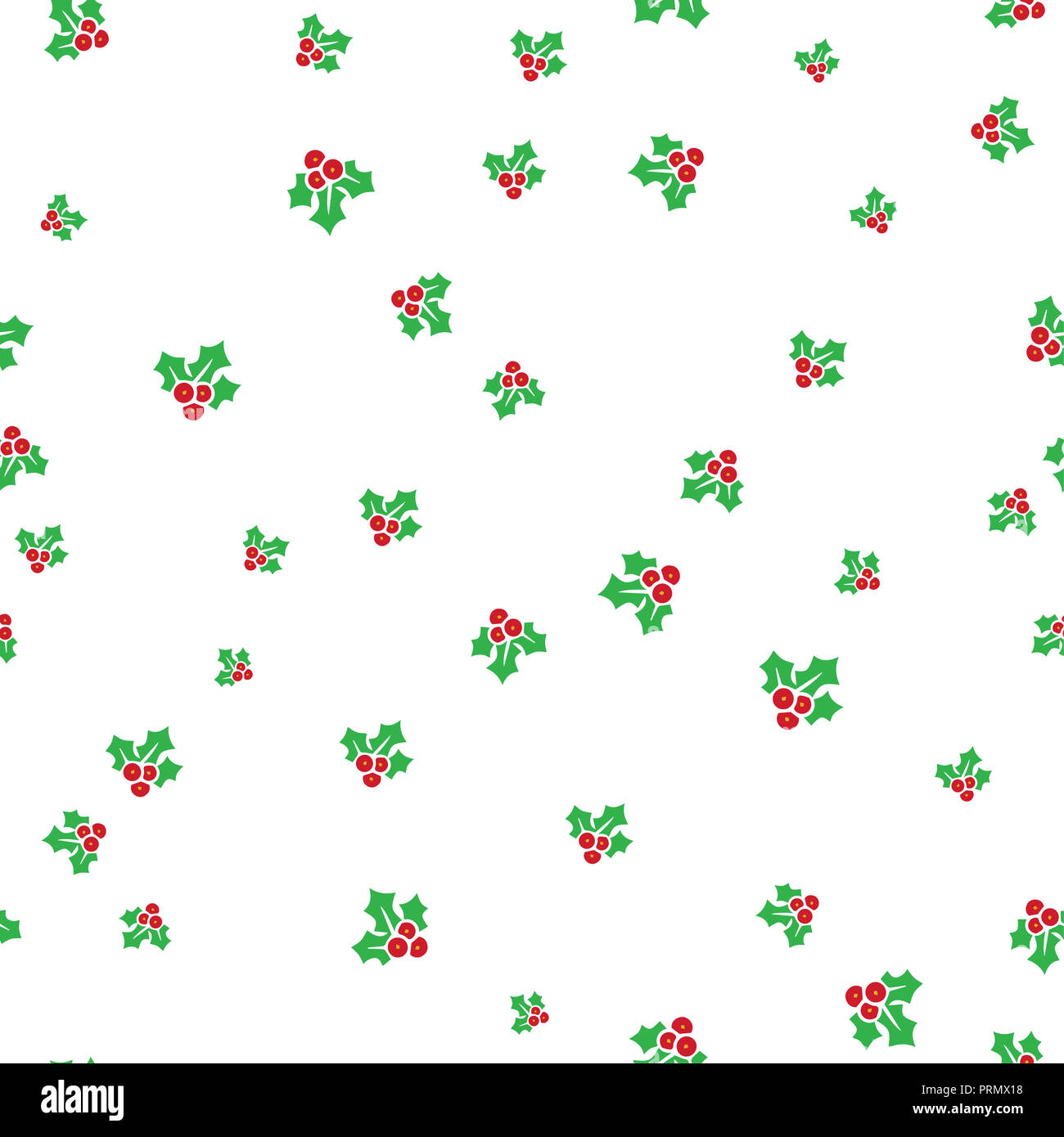 Christmas mistletoe seamless pattern. Isolated on a white ...
