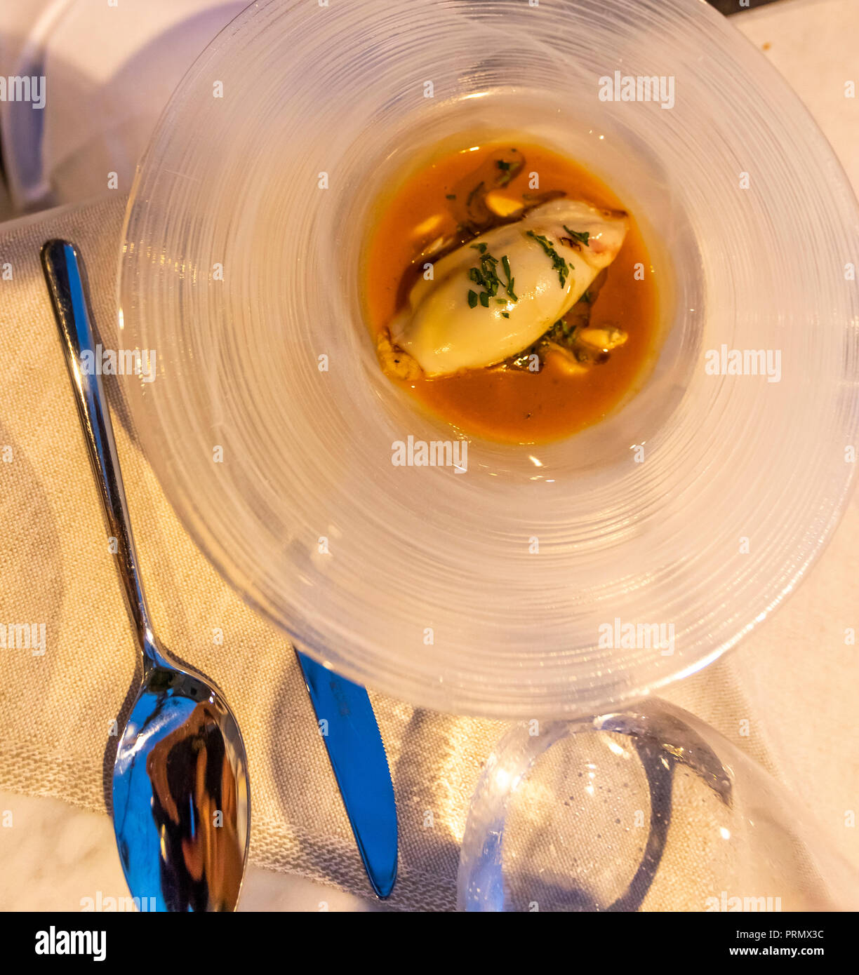Seafood stuffed squid. Osteria Palio, Bagni di Lucca Stock Photo Alamy