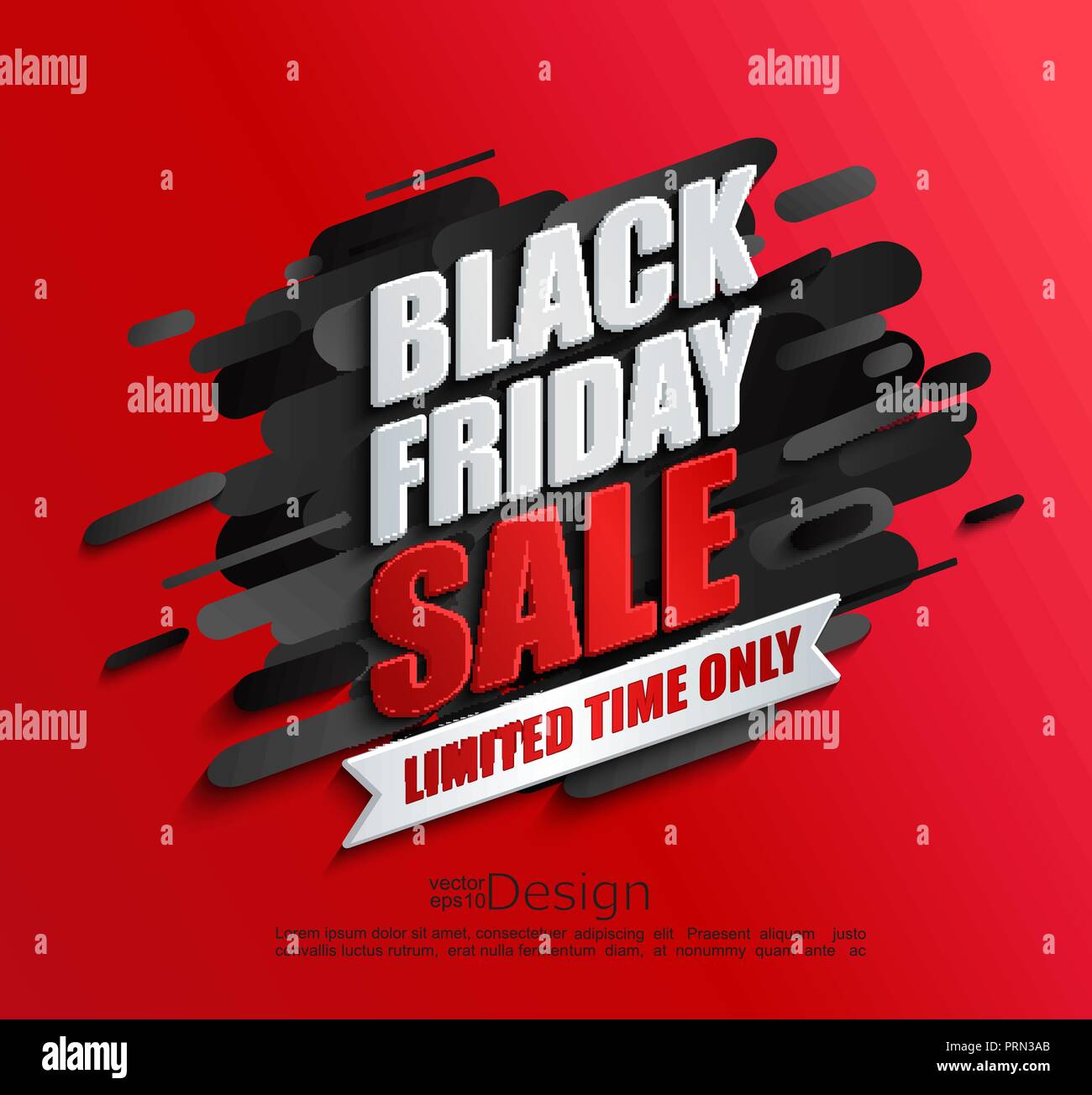 dynamic black friday sale banner on red background perfect template