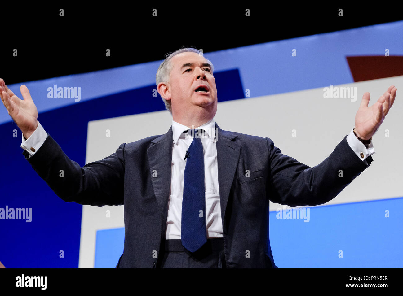 Geoffrey Cox at the Conservative Party Conference on Wednesday 3 October 2018 held at ICC Birmingham , Birmingham . Pictured: Geoffrey Cox, Charles Geoffrey Cox QC. Picture by Julie Edwards. Stock Photo