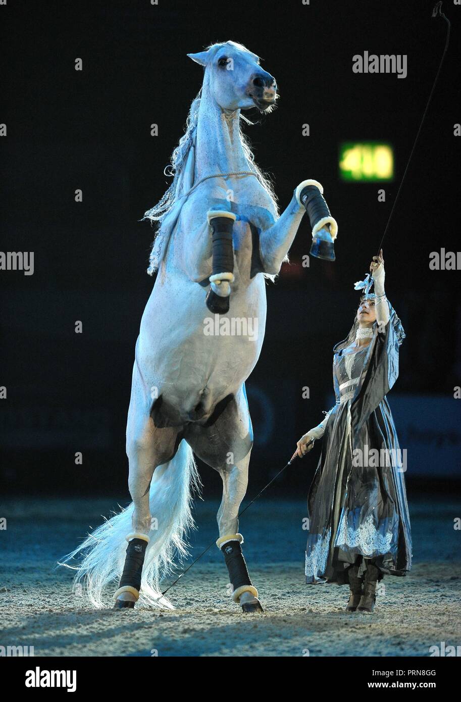 NEC Birmingham, UK. 3rd Oct 2018. Alizee Froment L'Espirit Equestre. Horse of the year show (HOYS). National Exhibition Centre (NEC). Birmingham. UK. 03/10/2018. Credit: Sport In Pictures/Alamy Live News Stock Photo