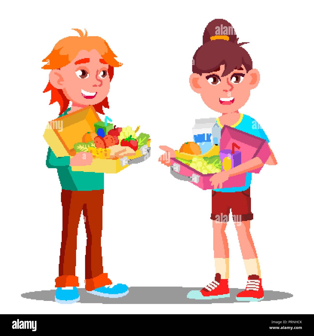 Healthy Food For Little Children Vector. Lunch Box. Isolated Illustration  Stock Vector Image & Art - Alamy