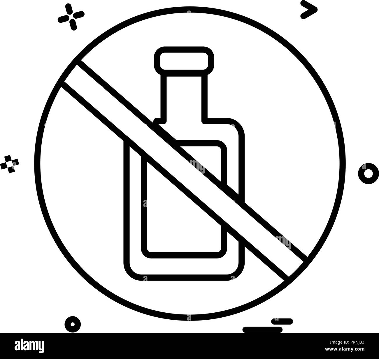 Bottle not allowed icon design vector Stock Vector