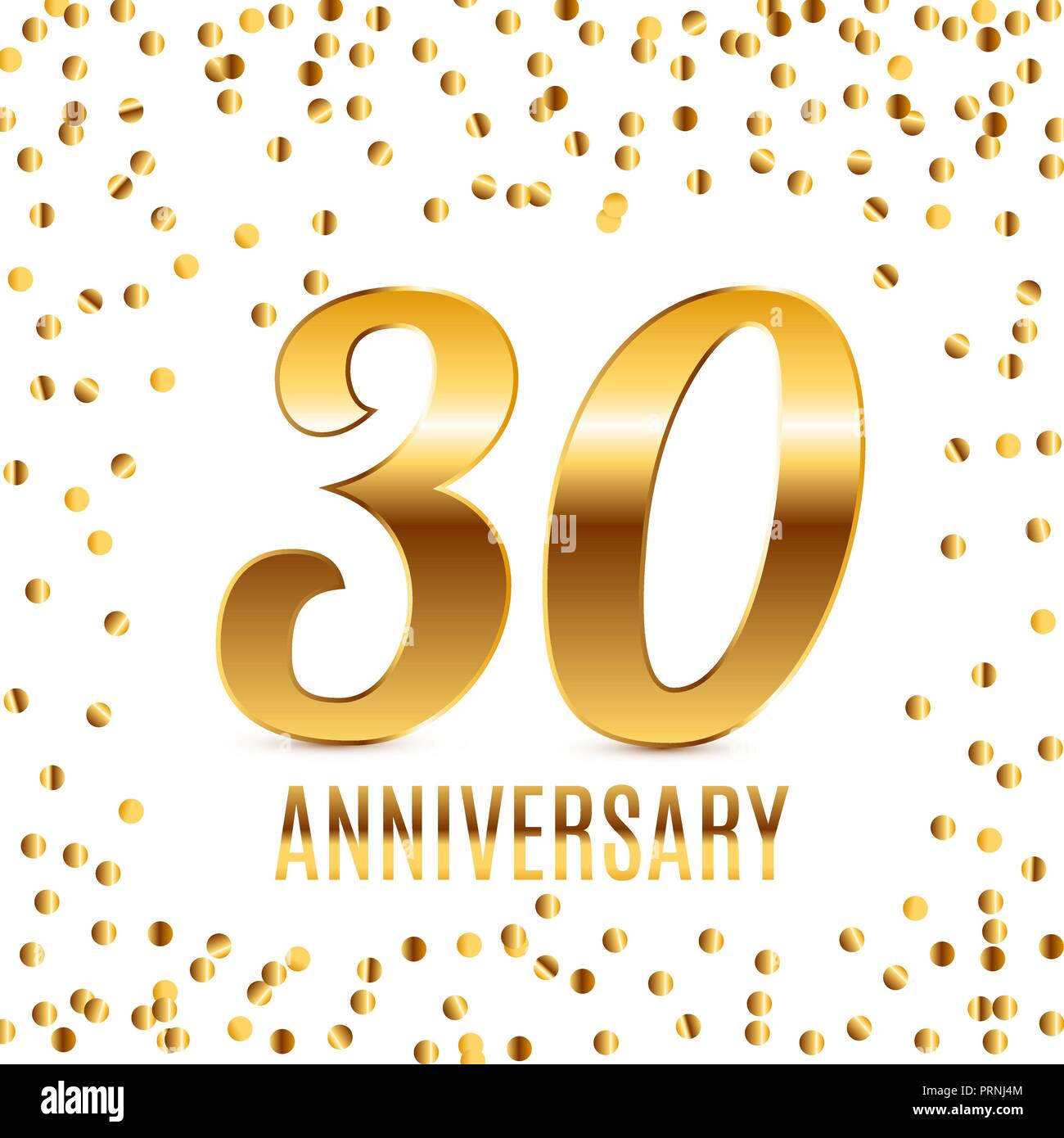 Celebrating 30 Anniversary emblem template design with gold numbers poster  background. Vector Illustration Stock Vector Image & Art - Alamy