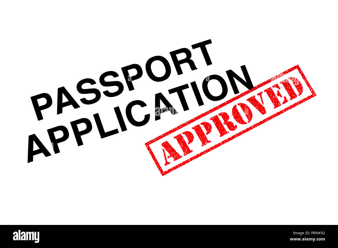 Passport Application heading stamped with a red APPROVED rubber stamp
