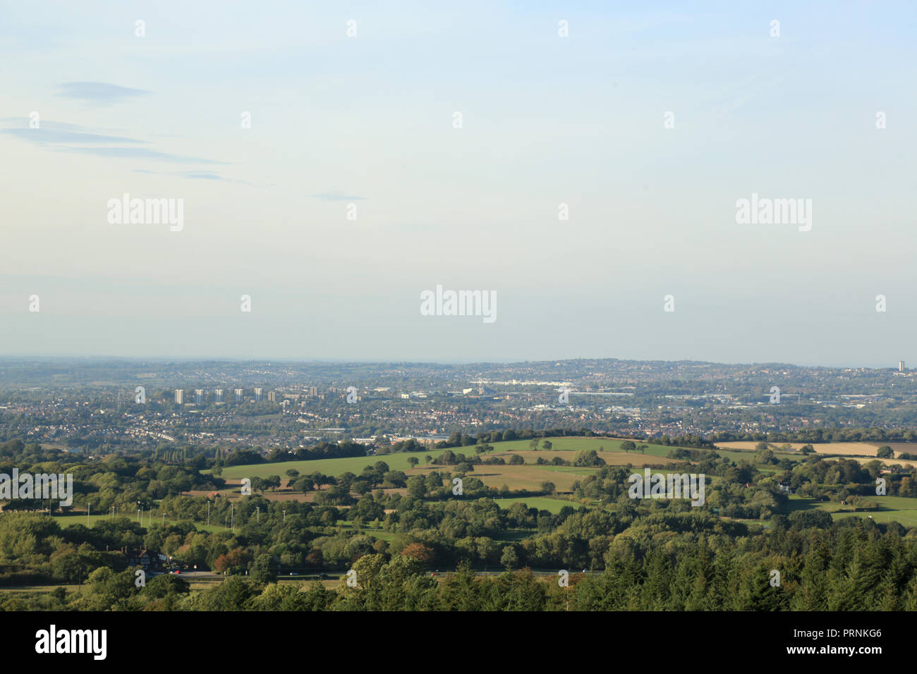 A view from the Clent hills with Brierley hill flats and the Merry hill