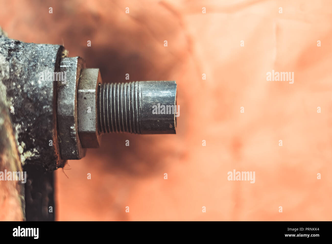 the radiator is broken, sawed off the end Stock Photo Alamy