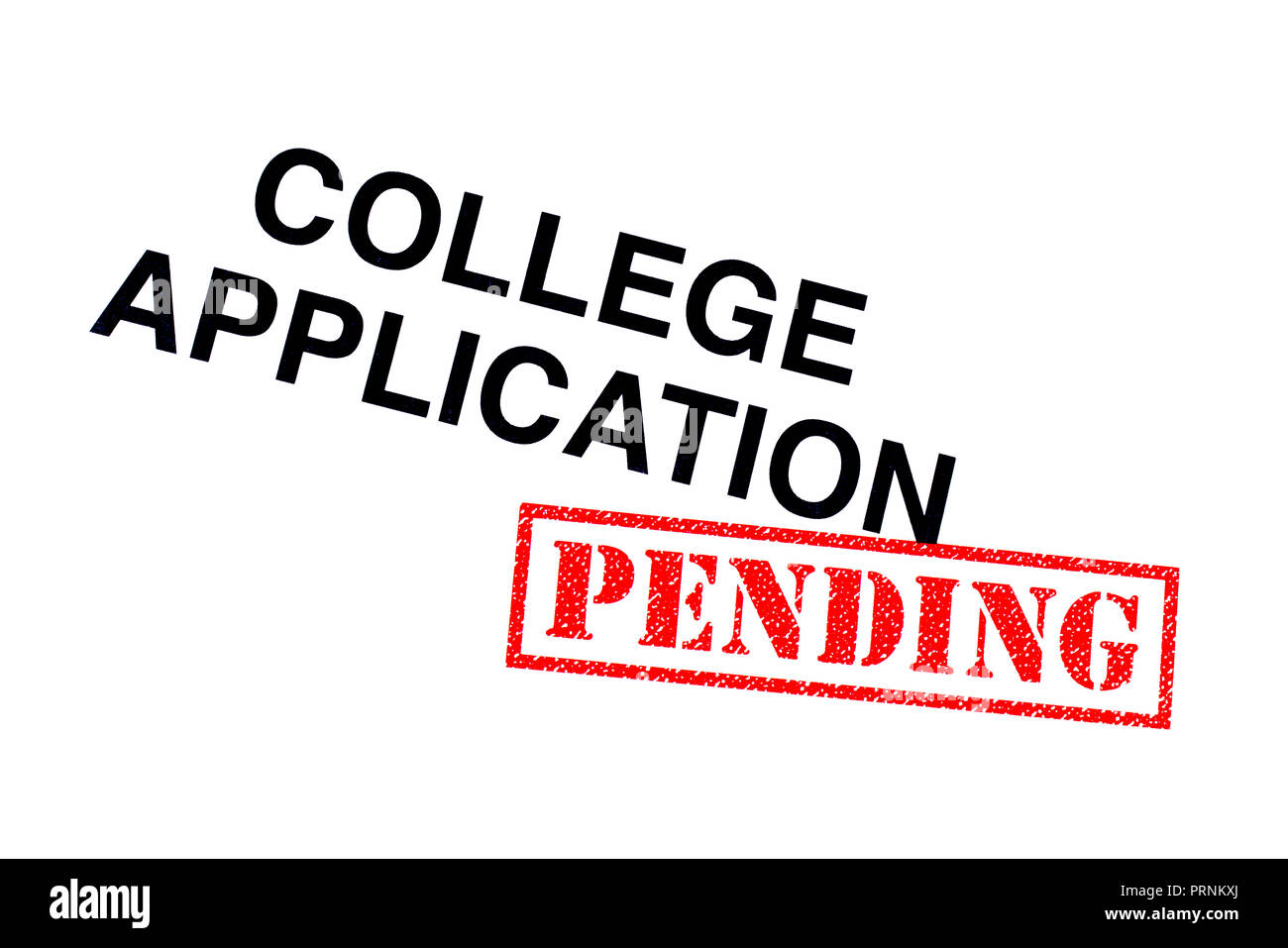 College Application heading stamped with a red PENDING rubber stamp ...