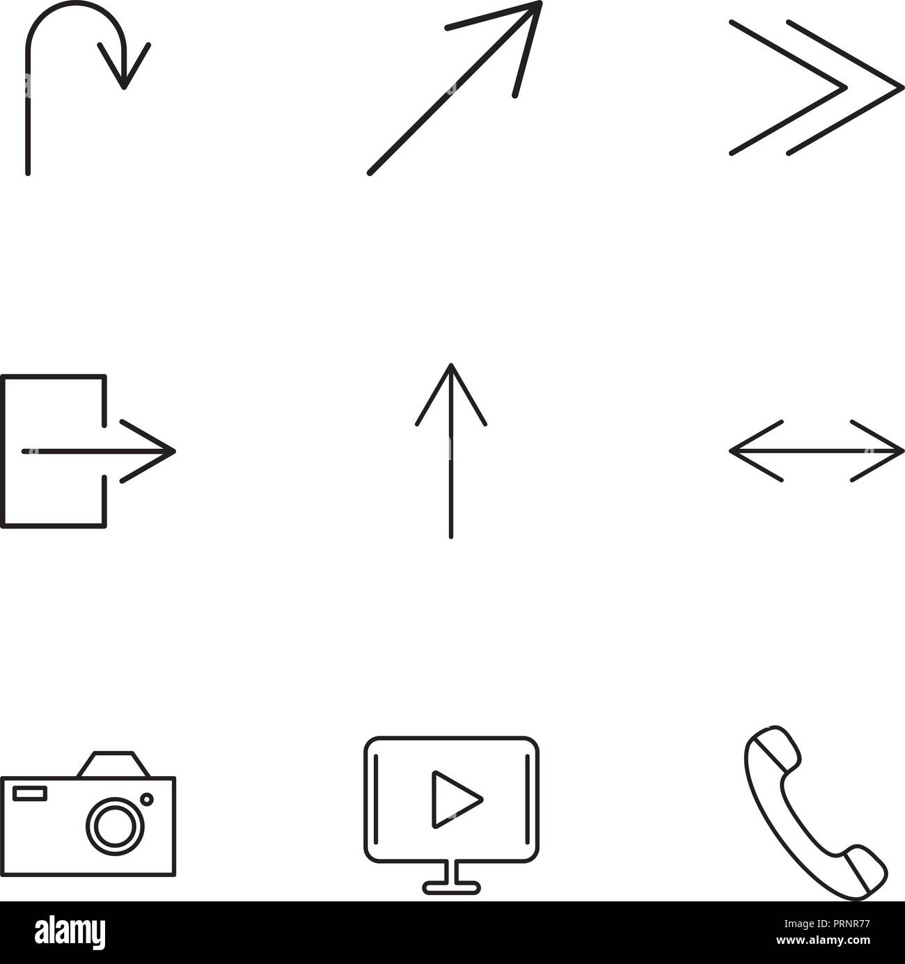 Play , Camera , Call , Arrows , Directions , Avatar , Download.