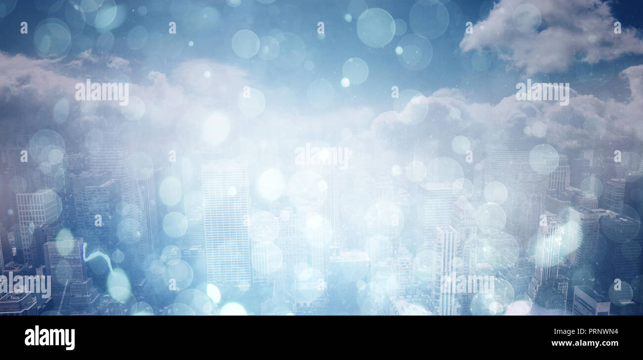 Aerial view of a city on a cloudy day Stock Photo - Alamy