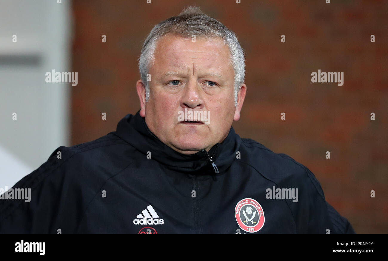 Sheffield United manager Chris Wilder before the game against Blackburn