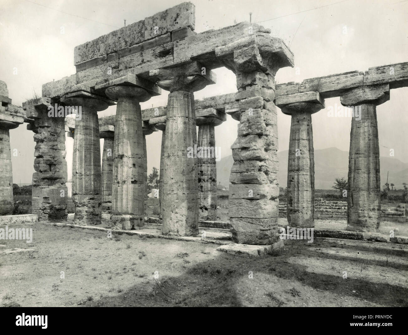 Greek Temple, Paestum, Italy 1930s Stock Photo