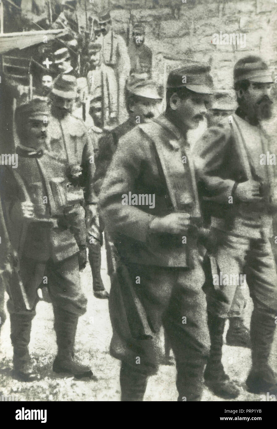 Italian patriot Cesare Battisti taken to the gallow, 1916 Stock Photo
