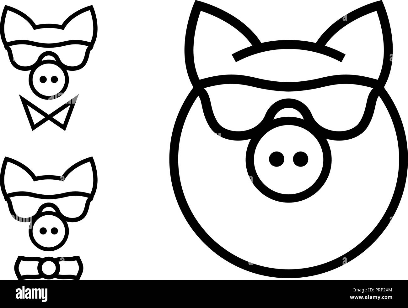 Fashionable Pig Minimalistic Vector Icon. Year of the Pig - 2019. Merry Christmas and Happy New Year Design Elements. Resource for Creating Postcards, Calendars or Posters, Presentations or Banners. Stock Vector