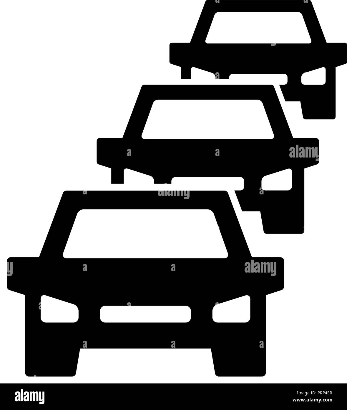 Car traffic jam symbol and sign illustration on white background. Stock Vector