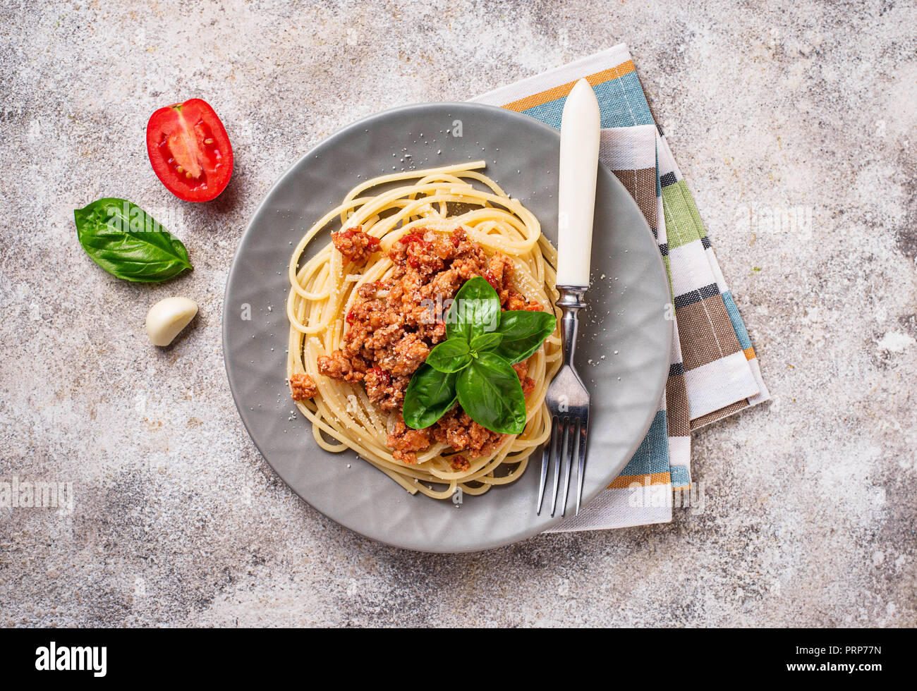 Pasta Bolognese. Spaghetti with meat sauce Stock Photo - Alamy