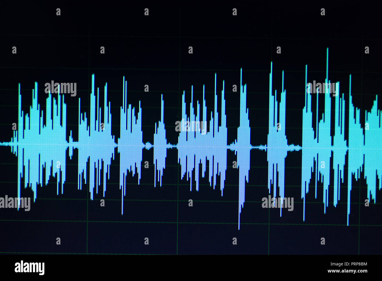 Audio sound wave studio editing computer program screen showings sounds on  screen from vocal recording of voiceover Stock Photo - Alamy