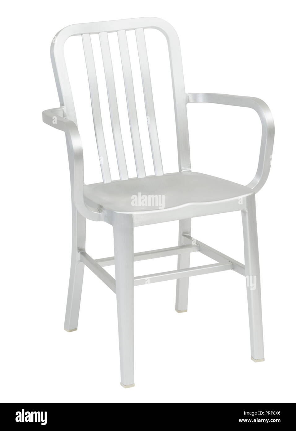 Silver Aluminum Metal Chair Stock Photo