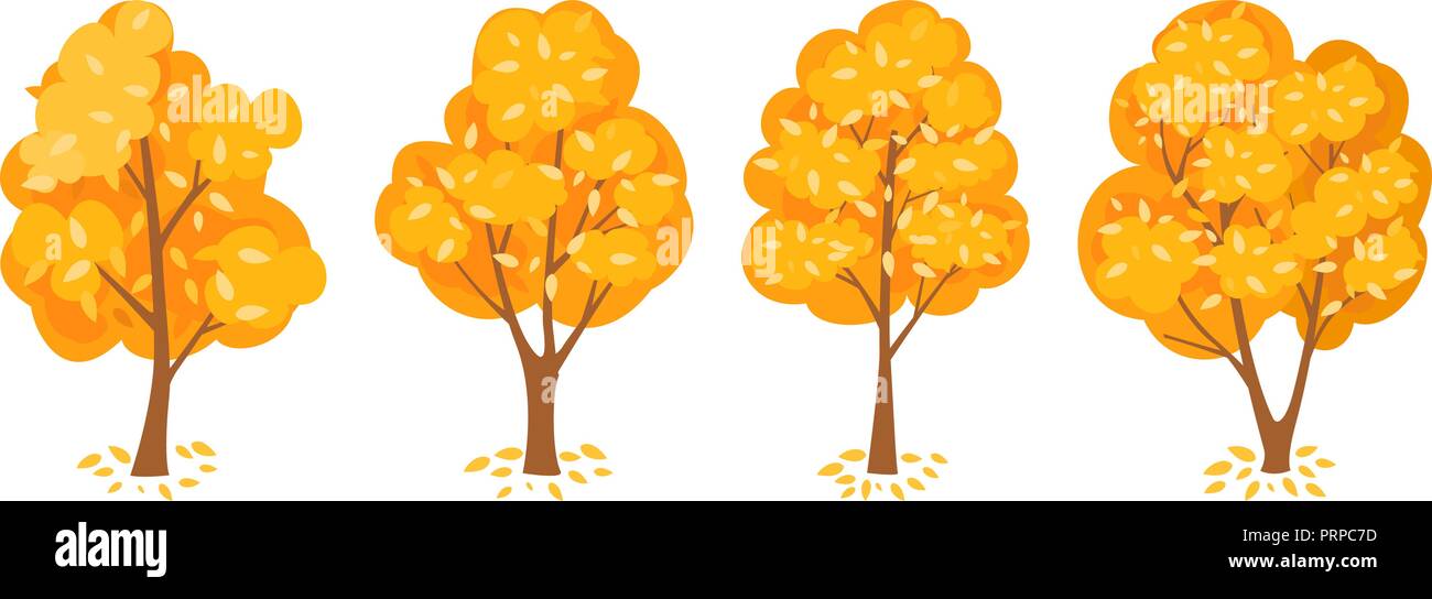 Autumn trees set Stock Vector Image & Art - Alamy
