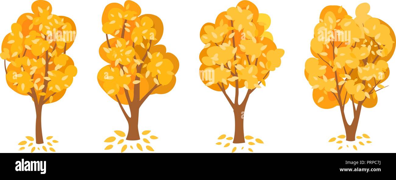 Autumn trees set Stock Vector Image & Art - Alamy