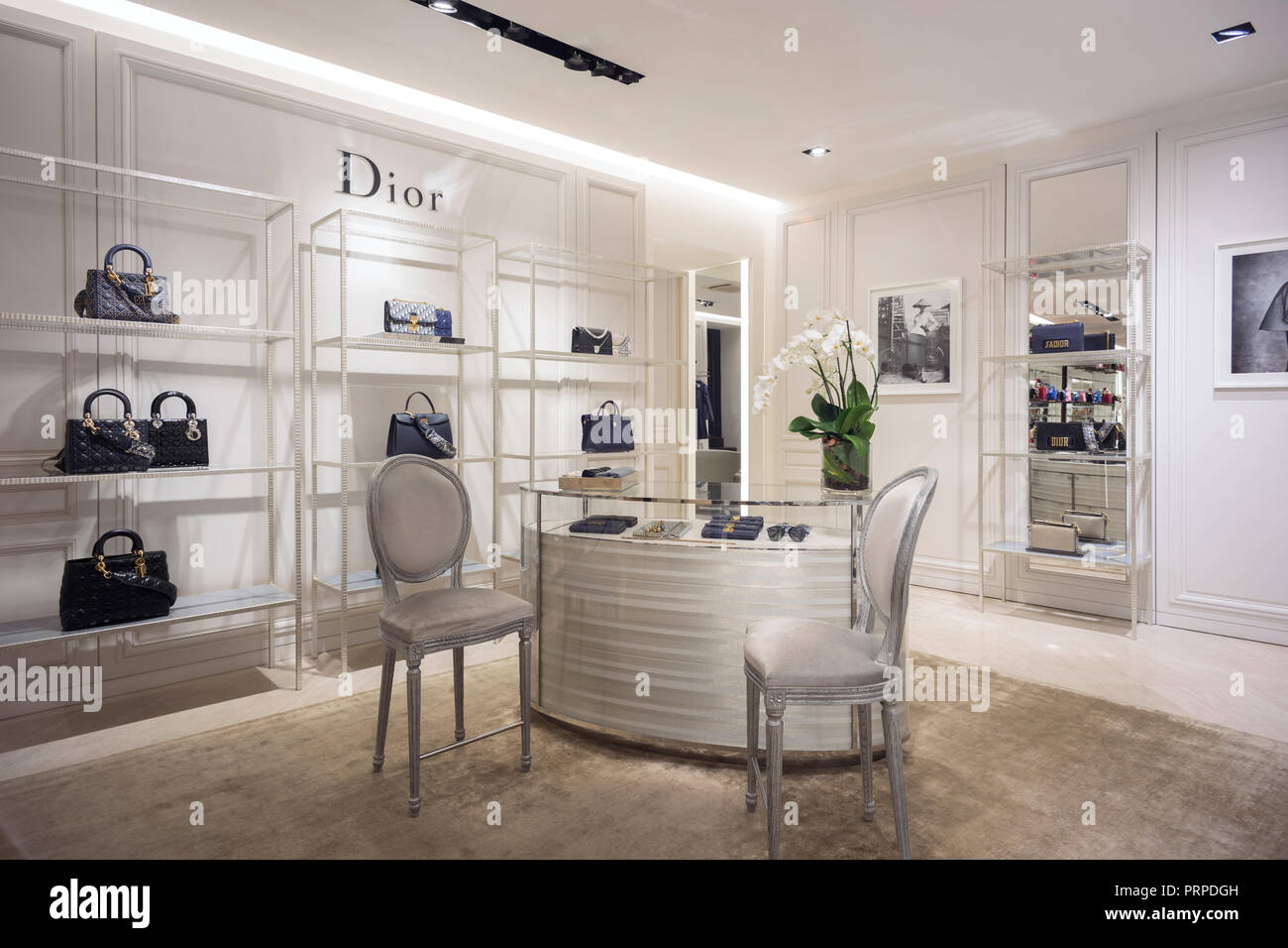 Christian Dior store in a luxury fashion mall Stock Photo