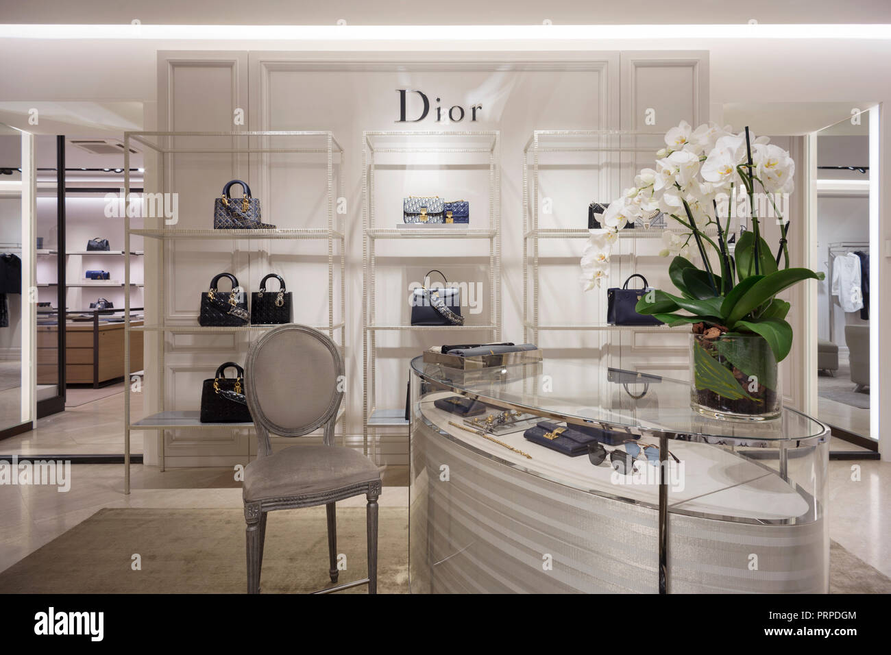 Christian Dior store in a luxury fashion mall Stock Photo