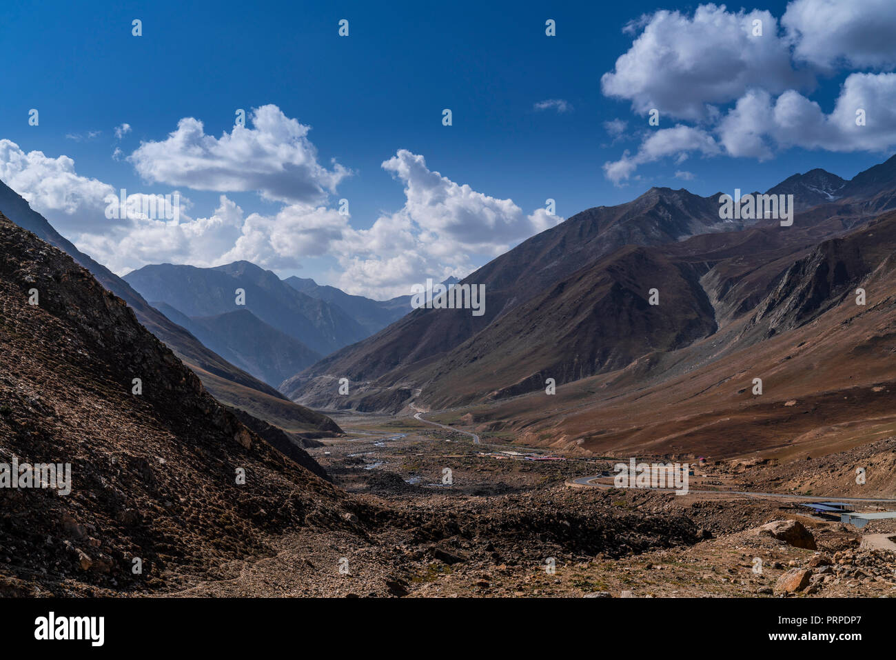Tourism and travel in the north of Pakistan, Naran, through the Karakoram highway, saif ul mulook, babusar, gilgit, hunza, are areas along the route. Stock Photo