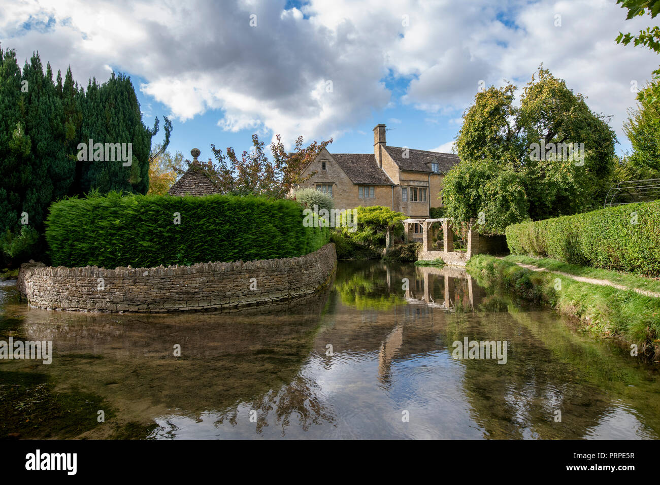 The Mill house in the early autumn. Bourton on the Water, Cotswolds