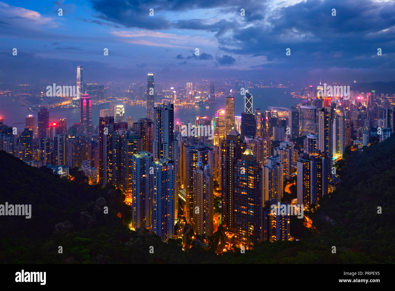 Hong Kong skyscrapers skyline cityscape view Stock Photo - Alamy