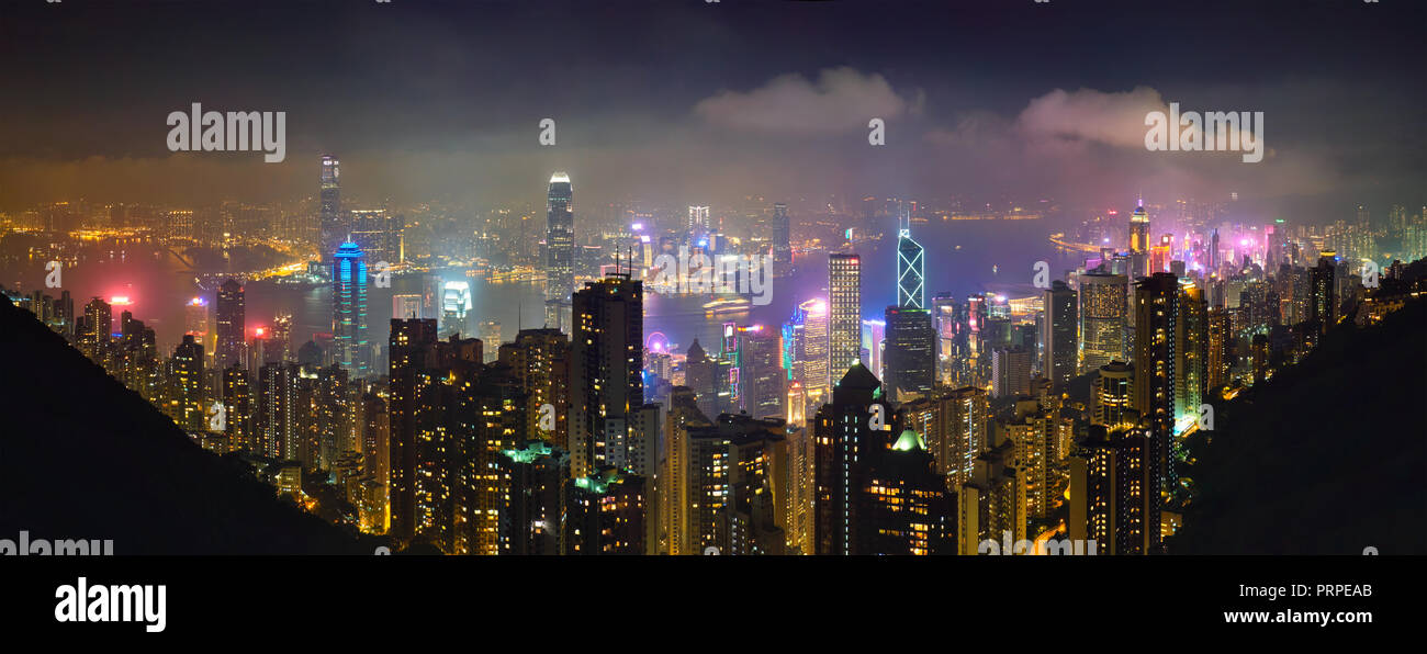 Hong Kong skyscrapers skyline cityscape view Stock Photo - Alamy