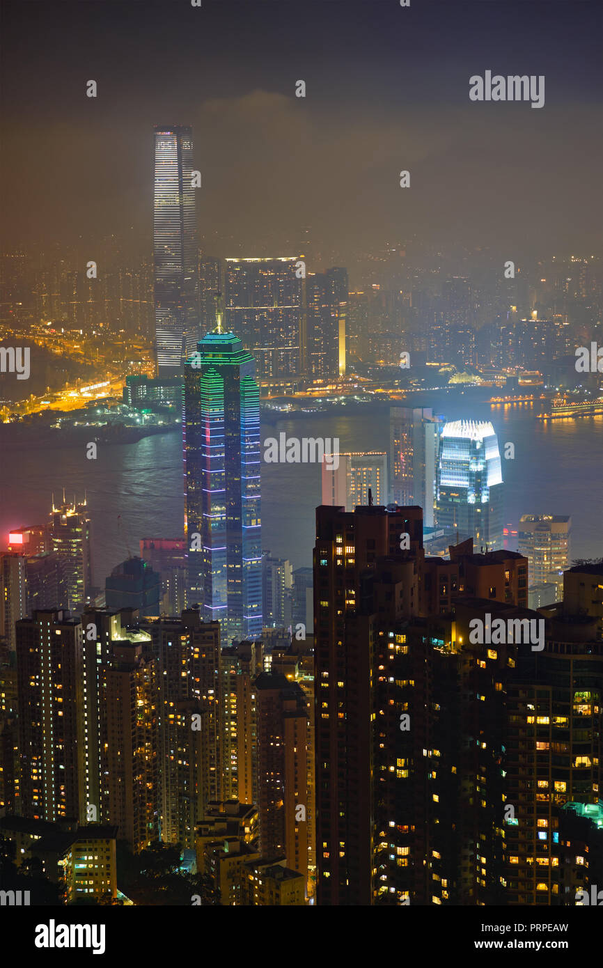 Hong Kong skyscrapers skyline cityscape view Stock Photo - Alamy