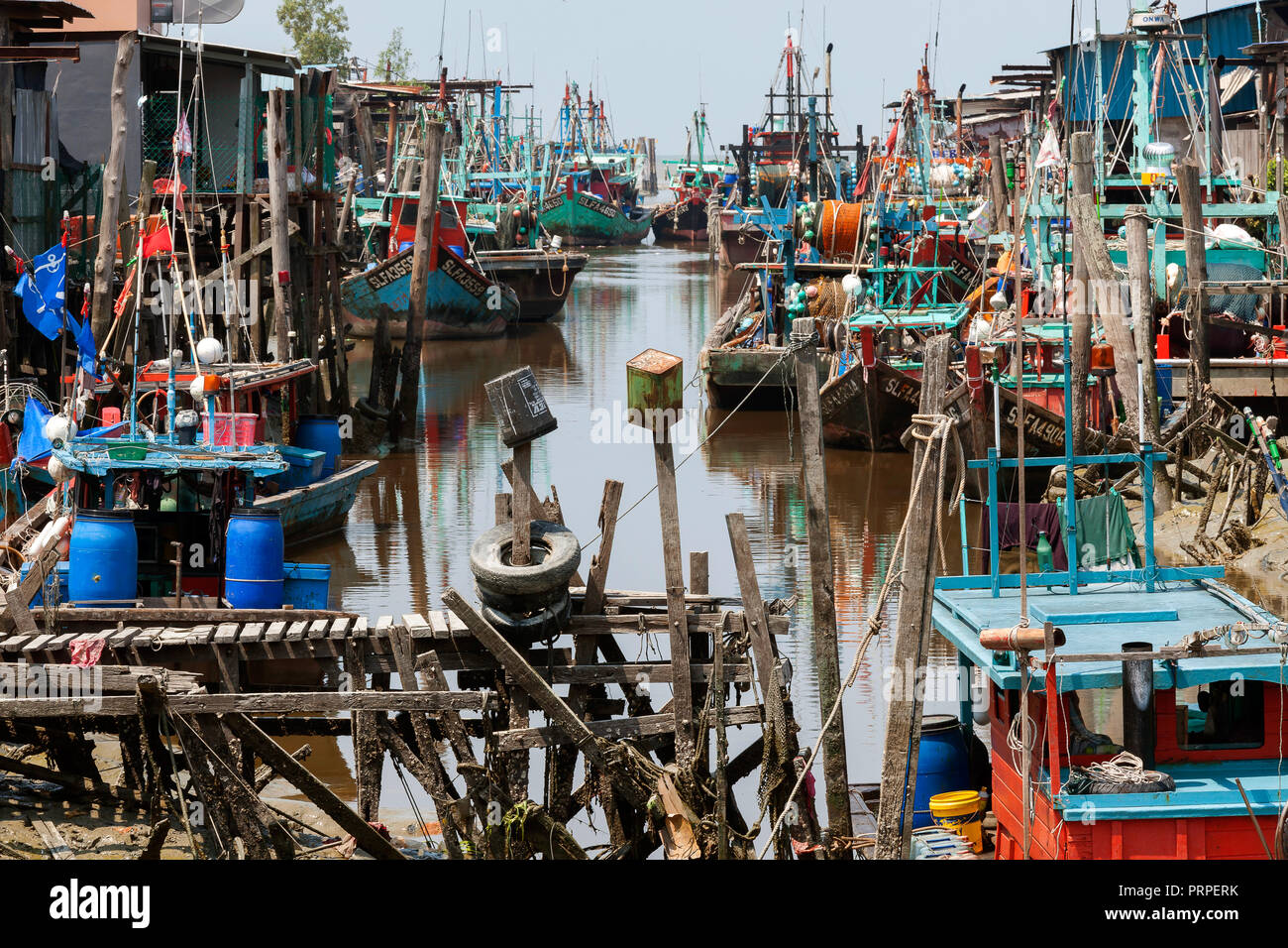 Sekinchan fishing village, peninsular Malaysia. Stock Photo