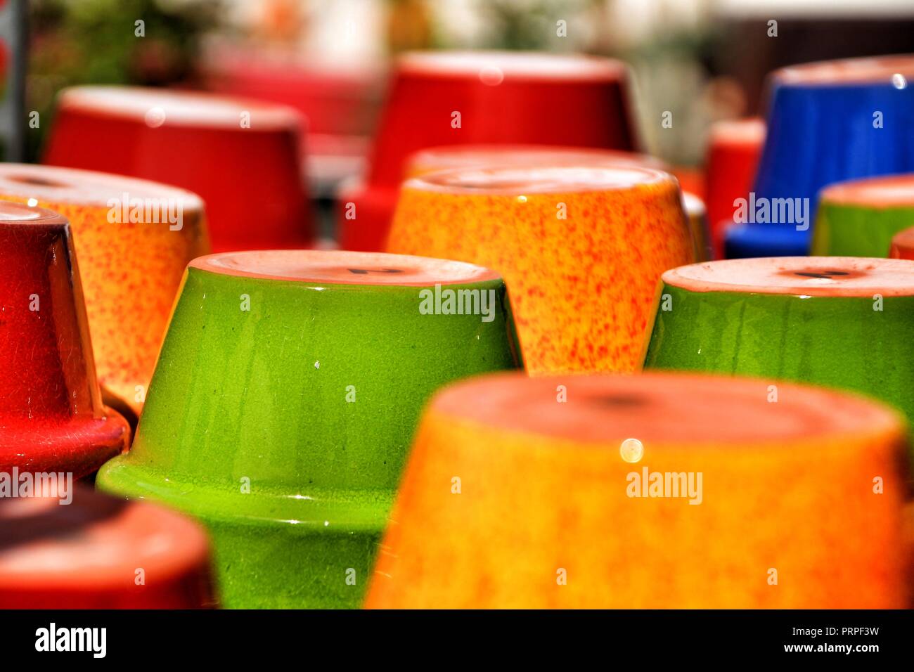 Beautiful and colorful pots for sale under the sun Stock Photo Alamy