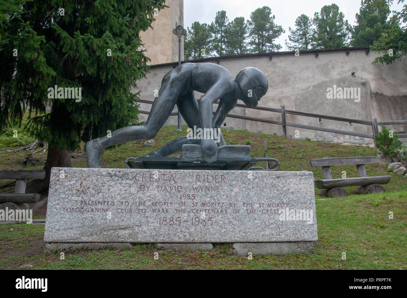 Bronze Sculpture of a Cresta Rider (1985) by David Wynne in St