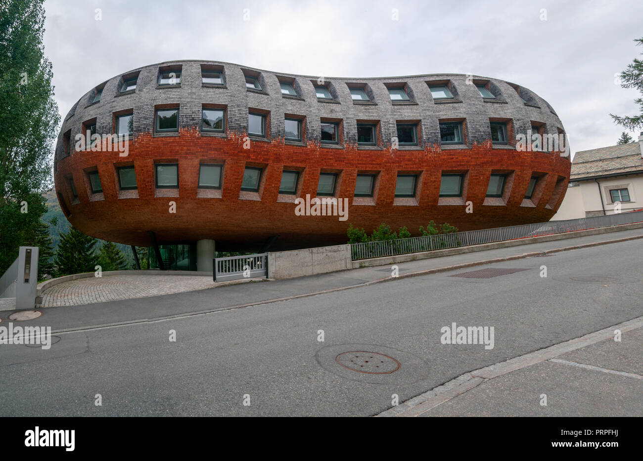 The Chesa Futura, or future house (Architect: Norman Foster), St. Moritz, Switzerland, Stock Photo