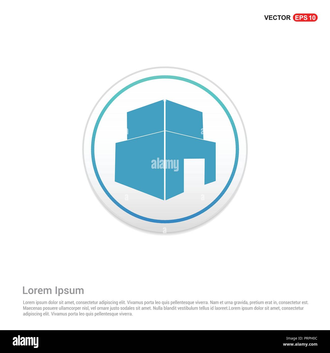 Buildings Icon - white circle button Stock Vector Image & Art - Alamy