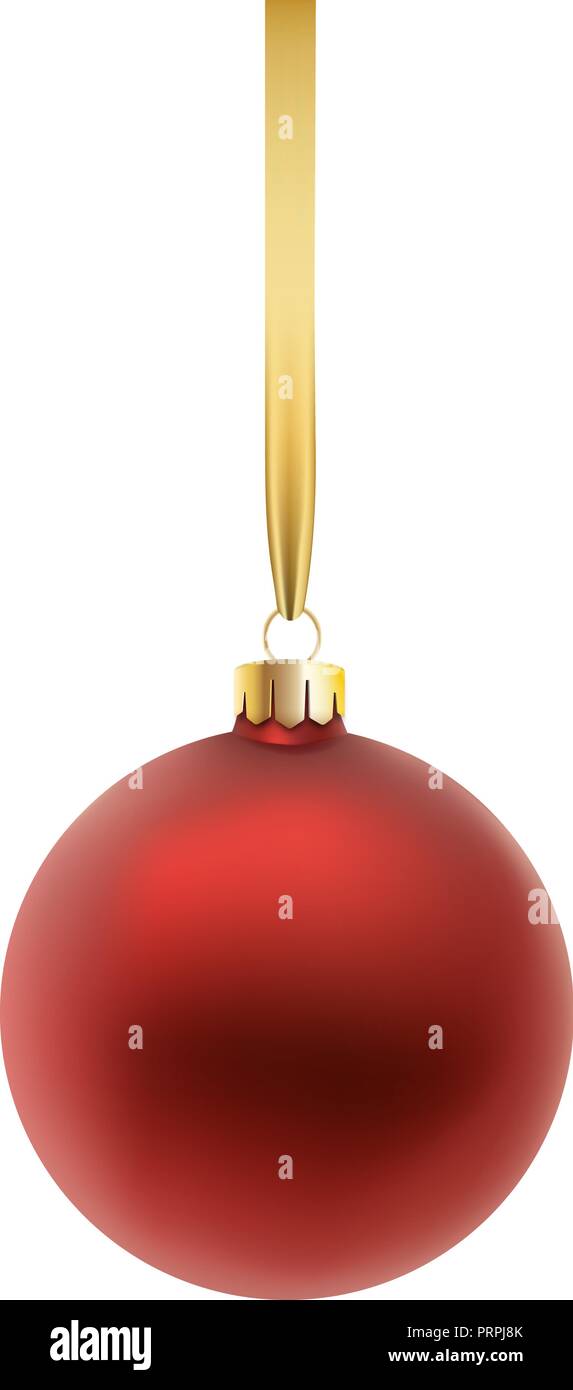 Red Christmas ball, isolated on white background. Vector illustration ...