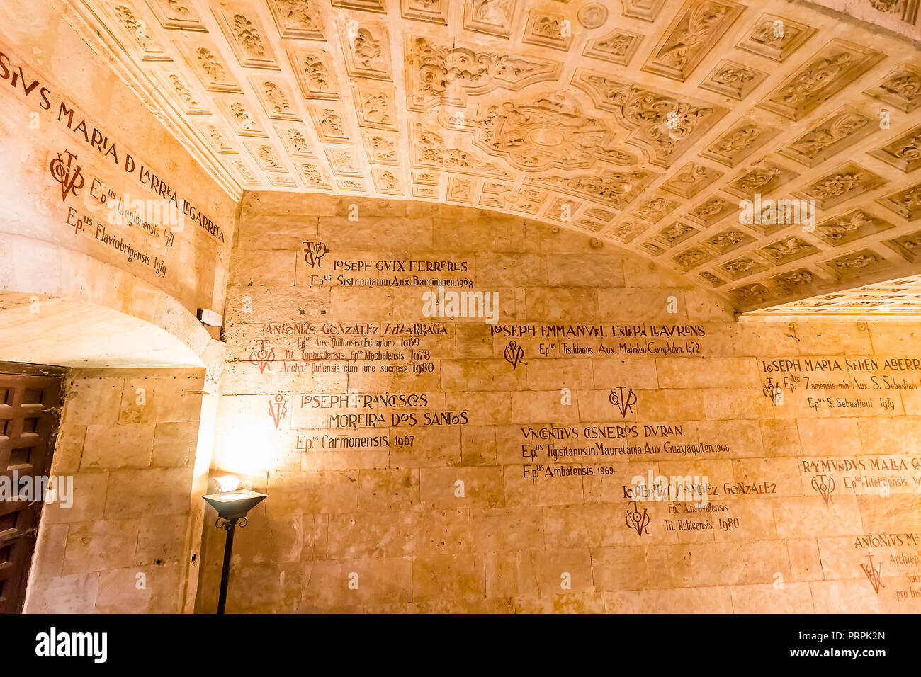 Salamanca, Spain September 10, 2017 Wall of Honor staircase or